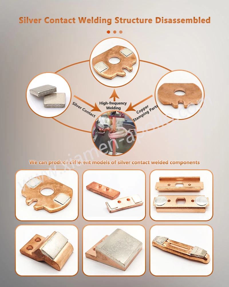 Weldable Silver Contacts Structure Disassembled Weldable Silver Contacts Structure Disassembled