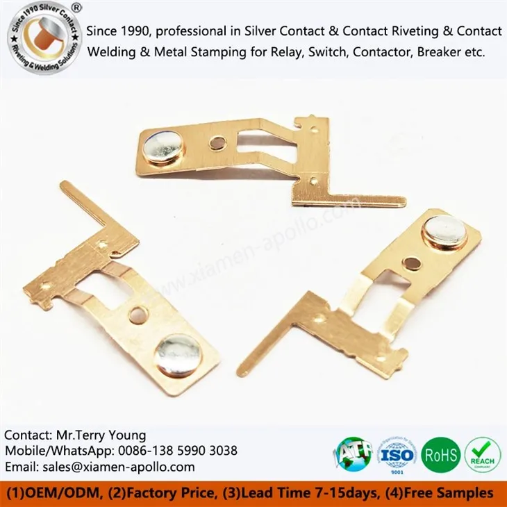 Relay movable spring riveted assembly