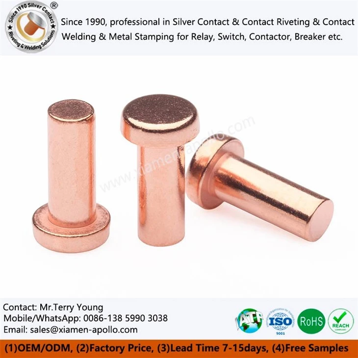 Electrical Copper RivetsElectrical Copper Rivets Electrical Copper RivetsElectrical Copper Rivets